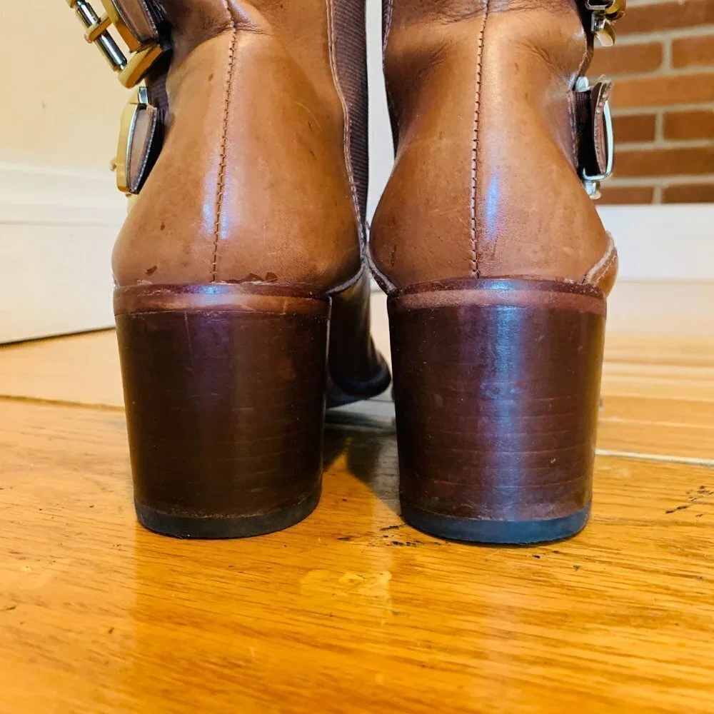Sam Edelman Women's Ankle Boots Size 6.5 Leather Tan/Brown